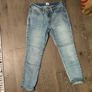 J. Crew Rare Light Wash 9" Toothpick Jeans Size 27p